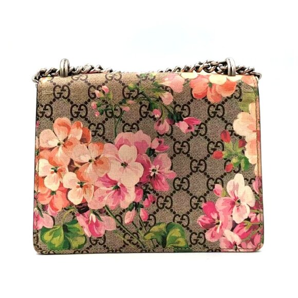Pre-owned Gucci GG Supreme Blooms Dionysus Mini Flap Brown/Antique Rose 421970 - Picture 2 of 16